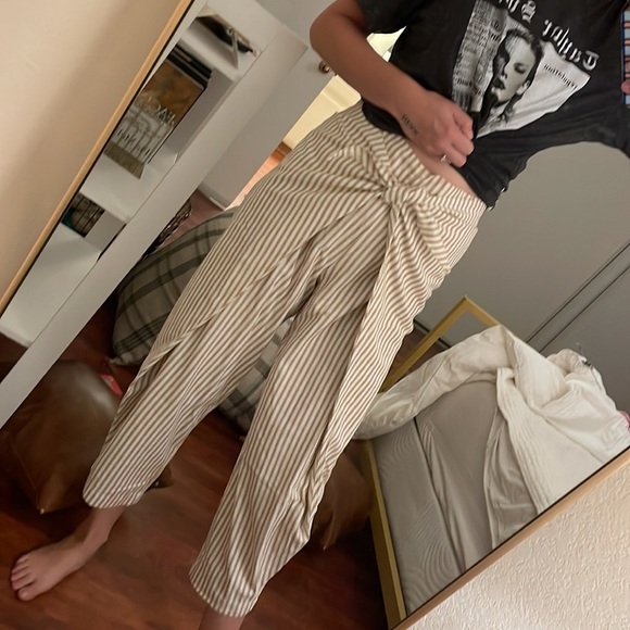 silence + noise Pants - Unique Tie Waist Striped Pants from Urban Outfitters
